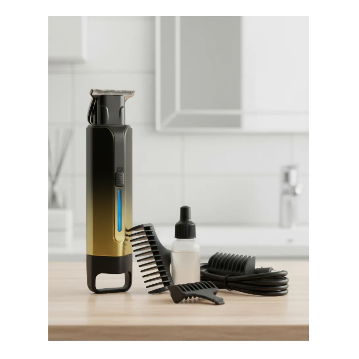 GENERICO - Máquina Cortadora de Pelo y Barba Profesional MeidiMake SK-1008 Recargable USB Gold