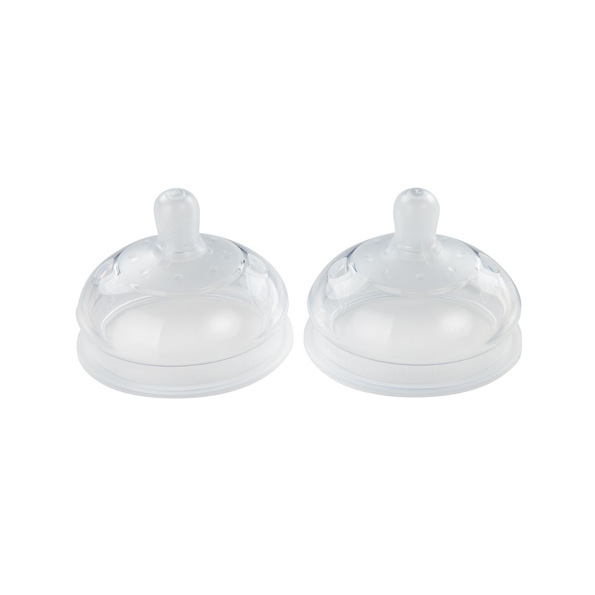CARESTINO - Set de dos Tetinas Talle S 1m y talle M 3m Blanco