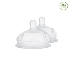 CARESTINO - Set de dos Tetinas Talle L 6m Blanco