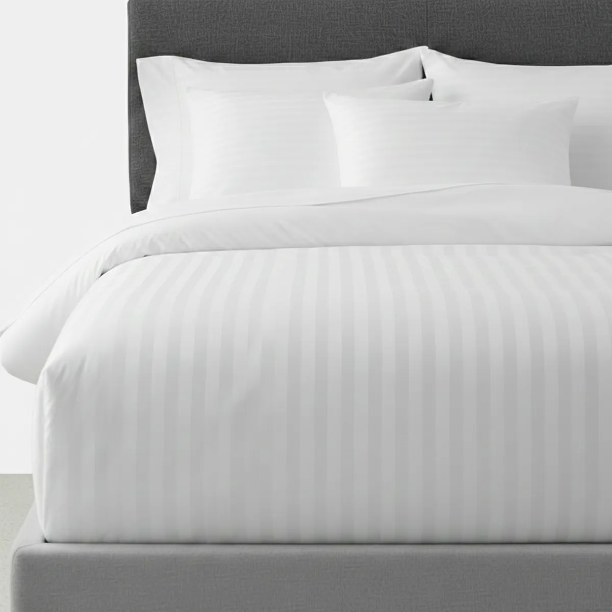 TEXTIL SUPER - FUNDA PLUMÓN 300 HILOS BLANCO LISTADO 2CM CON ALETA 1,5 PLAZAS