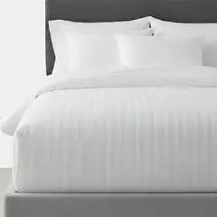 TEXTIL SUPER - FUNDA PLUMÓN 300 HILOS BLANCO LISTADO 2CM CON ALETA 1,5 PLAZAS