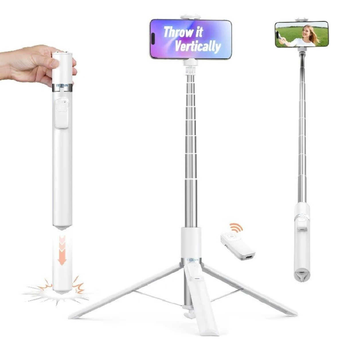 TELESIN - Selfie Stick 1.7m Trípode Apertura Automática Bluetooth