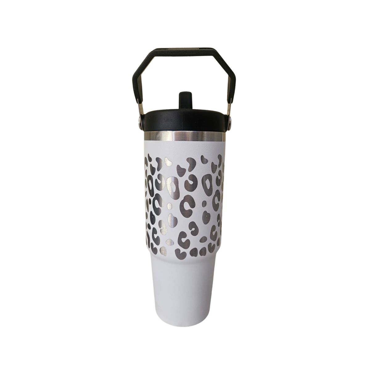 GENERICO - Vaso Térmico Blanco 900ml Grabado Láser Animal Print  Acero Inoxidable