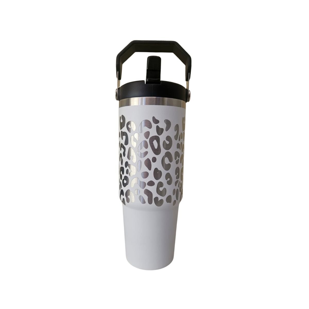 GENERICO - Vaso Térmico Blanco 900ml Grabado Láser Animal Print  Acero Inoxidable