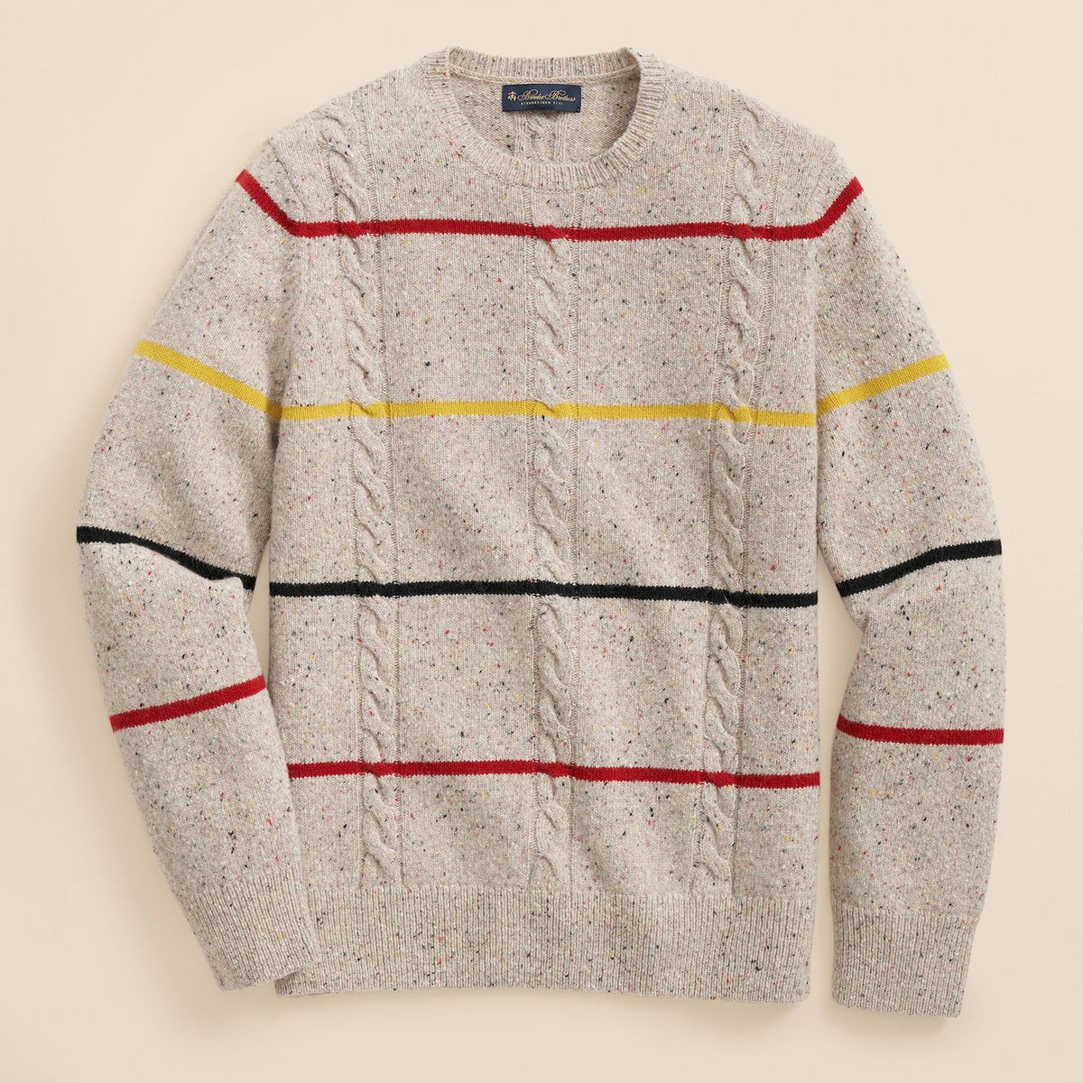 BROOKS BROTHERS - Sweater Hombre Merino Wool Donegal Stripe Beige Brooks Brothers