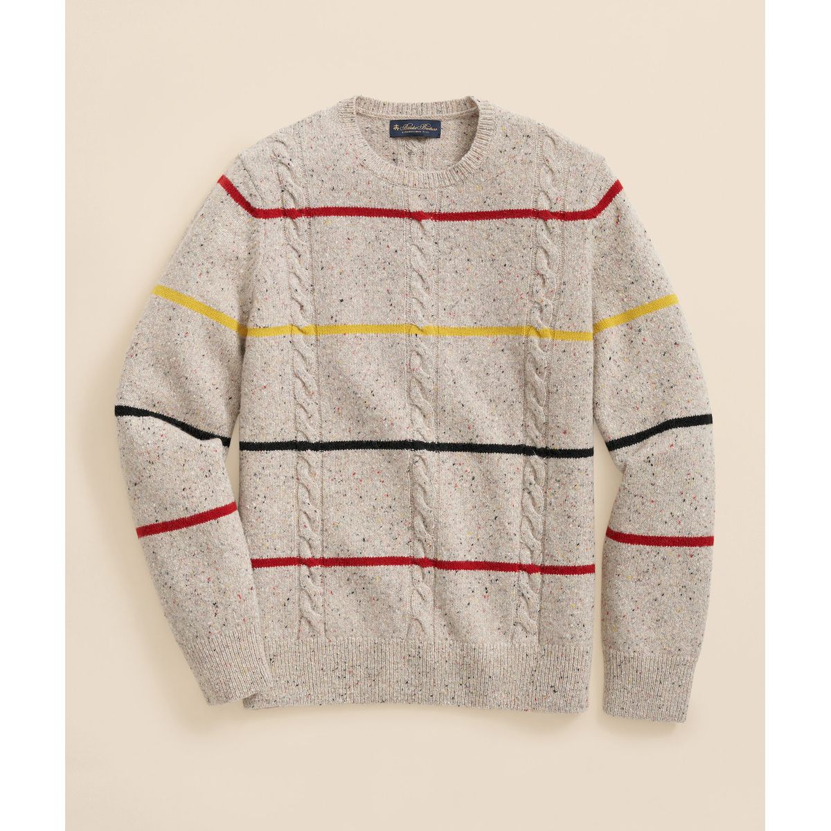 BROOKS BROTHERS - Sweater Hombre Merino Wool Donegal Stripe Beige Brooks Brothers