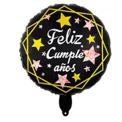 GENERICO - Globo metalico redondo con estrellas de 45cm