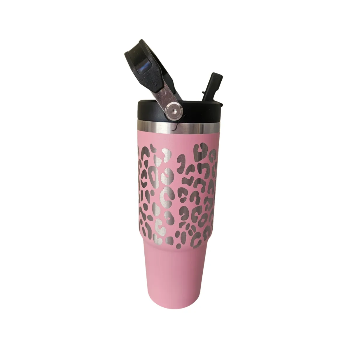 GENERICO - Vaso Térmico Rosado 900ml Grabado Láser Animal Print  Acero Inoxidable