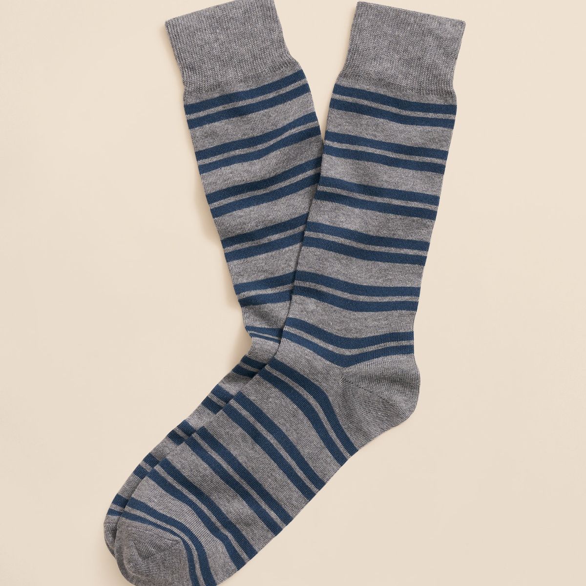BROOKS BROTHERS - Calcetines Hombre Cotton Blend Double Striped Gris Brooks Brothers