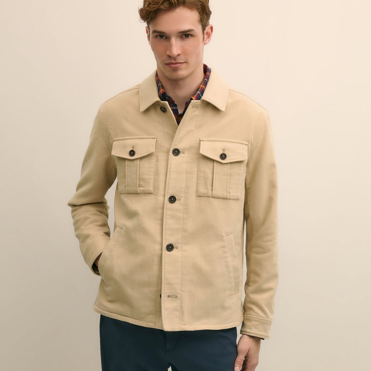 BROOKS BROTHERS - Chaqueta Hombre Cotton Moleskin Beige Brooks Brothers