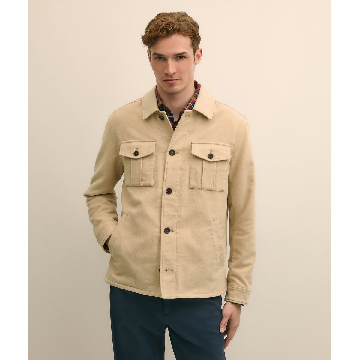 BROOKS BROTHERS - Chaqueta Hombre Cotton Moleskin Beige Brooks Brothers