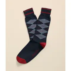BROOKS BROTHERS - Calcetines Hombre Cotton Blend Tipped Argyle Azul