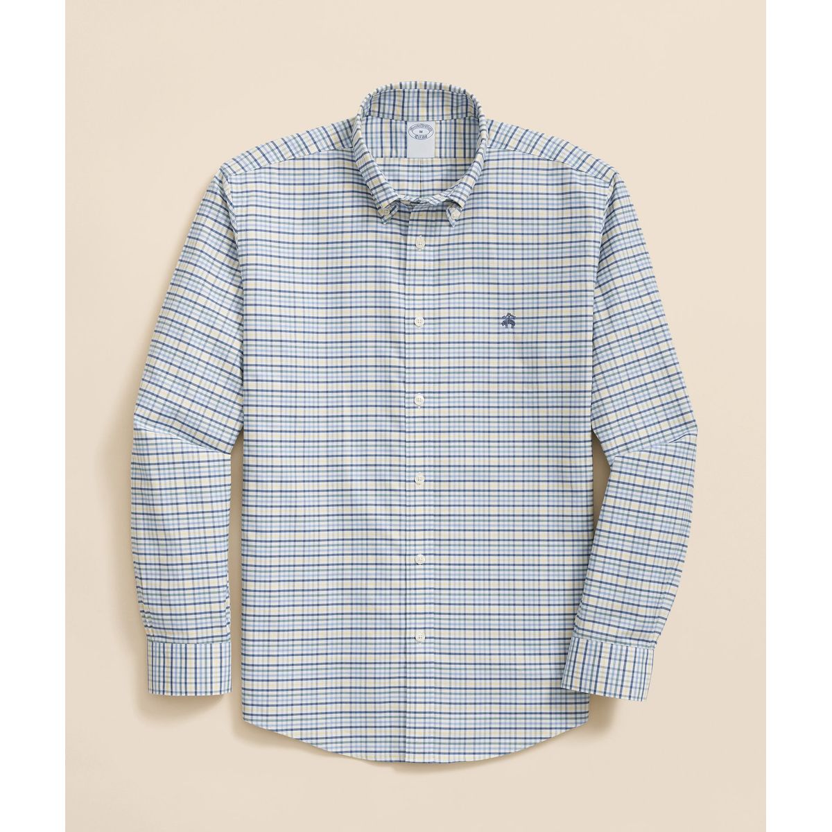 BROOKS BROTHERS - Camisa Hombre Ni Oxf Tattersall Reg Azul Brooks Brothers