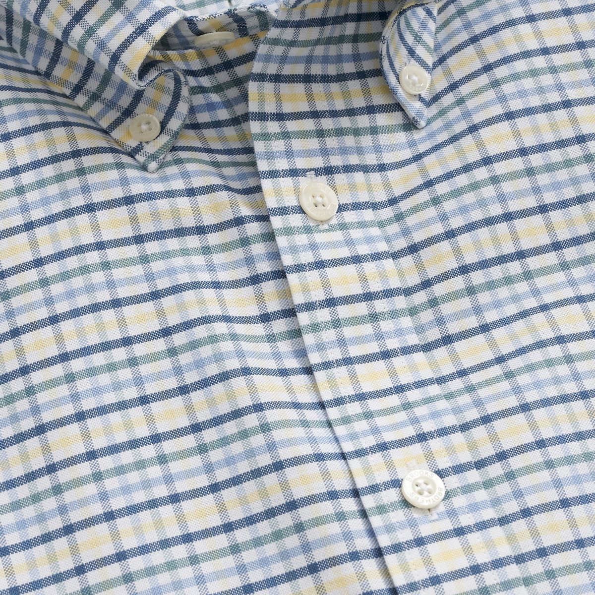 BROOKS BROTHERS - Camisa Hombre Ni Oxf Tattersall Reg Azul Brooks Brothers