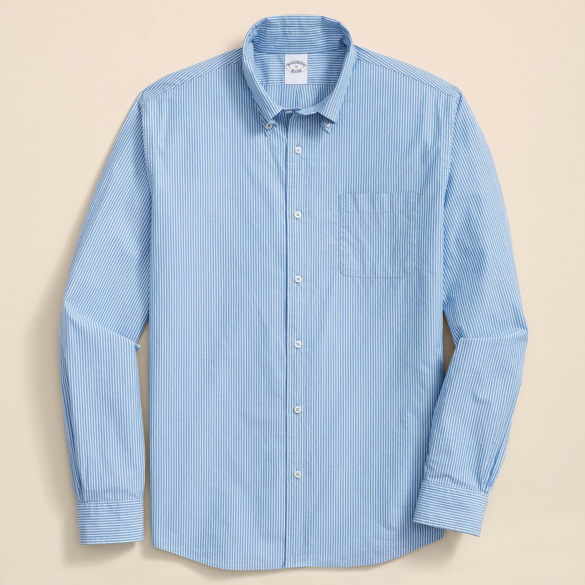 BROOKS BROTHERS - Camisa Hombre Ni Frdy Poplin Stripe Reg Azul Brooks Brothers