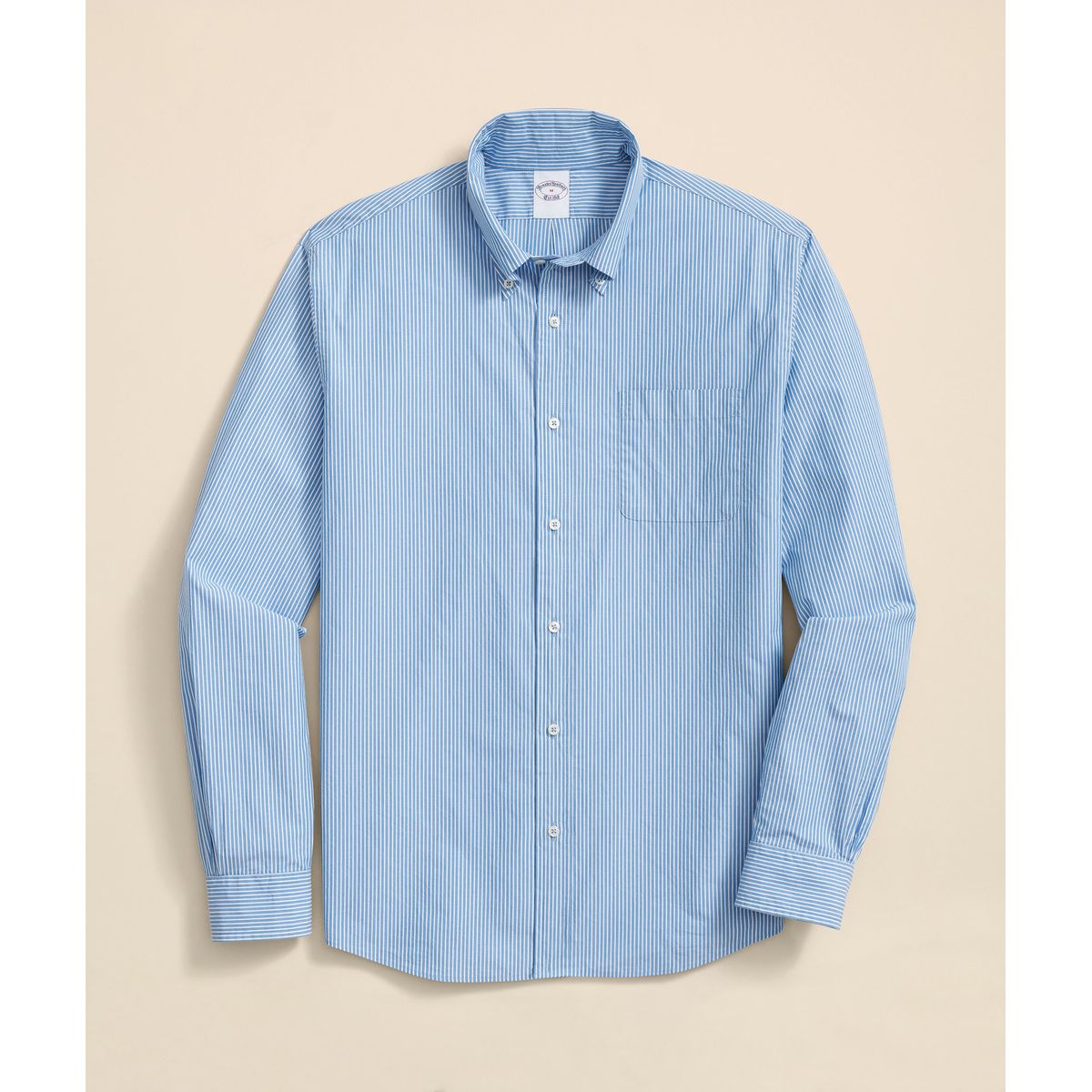 BROOKS BROTHERS - Camisa Hombre Ni Frdy Poplin Stripe Reg Azul Brooks Brothers