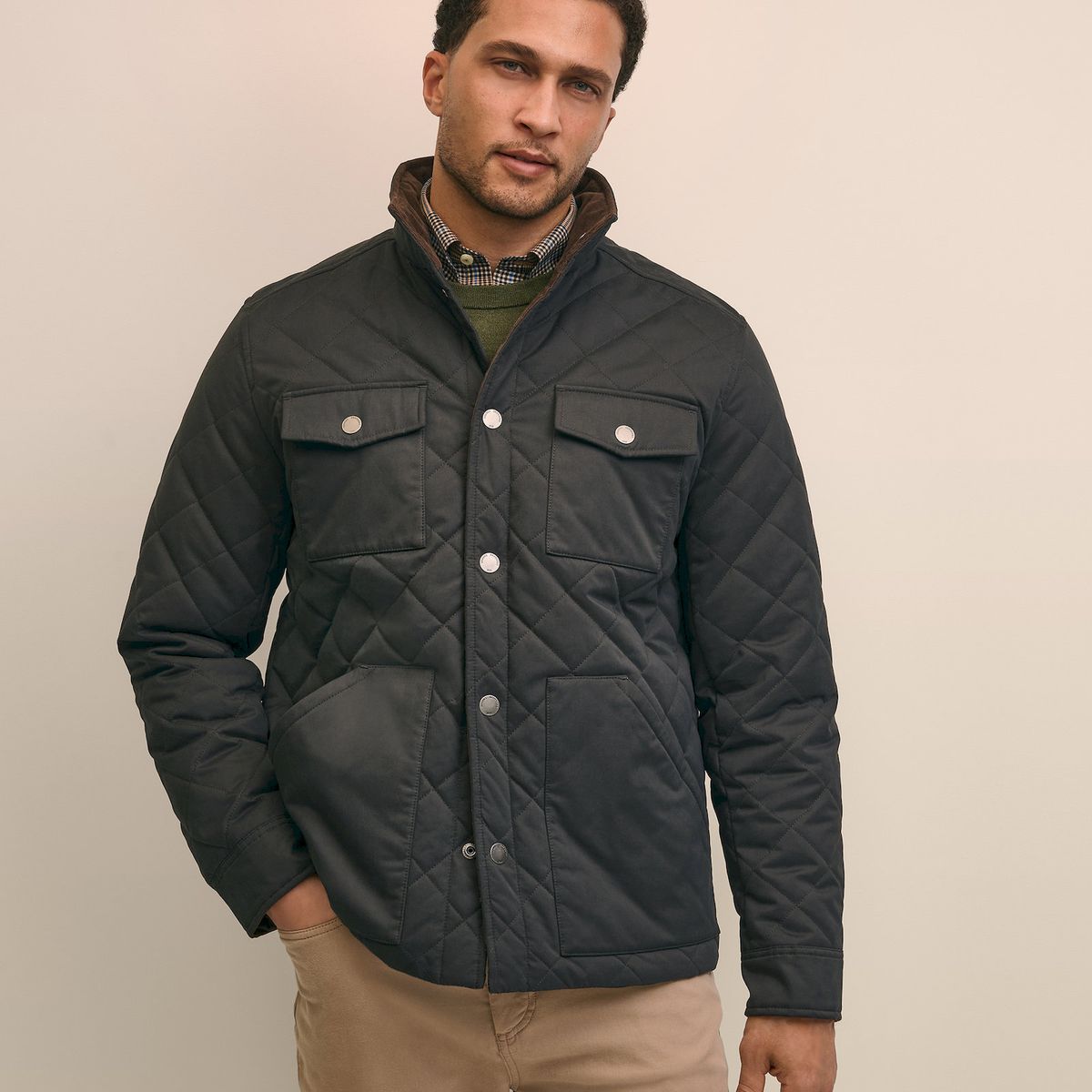 BROOKS BROTHERS - Chaqueta Hombre Cotton Blend Quilted Negro Brooks Brothers