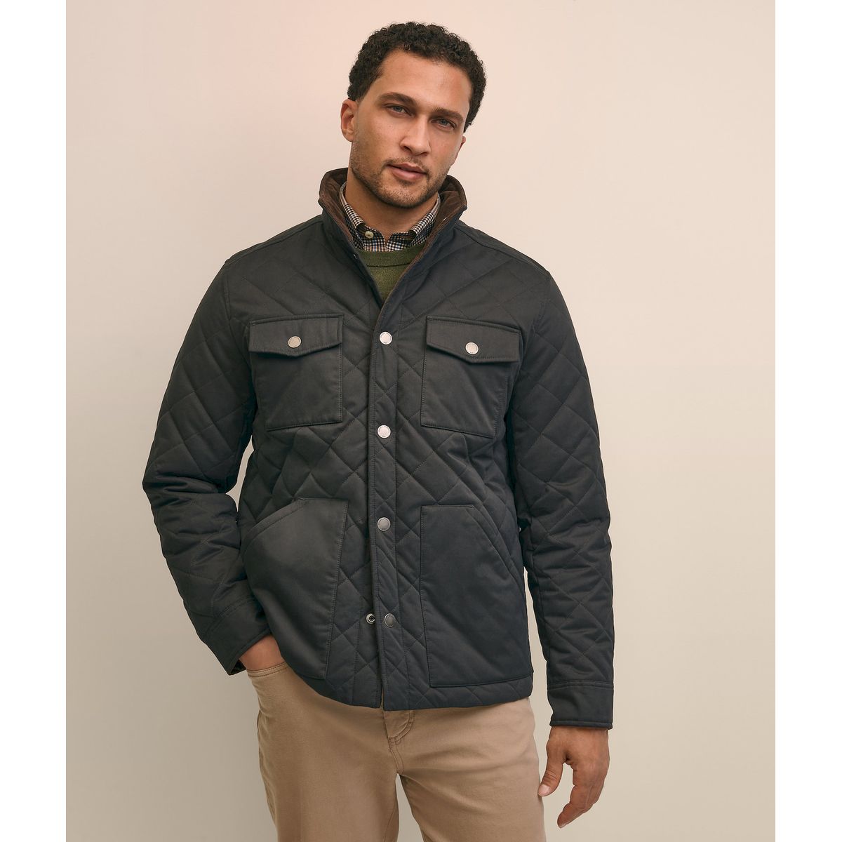 BROOKS BROTHERS - Chaqueta Hombre Cotton Blend Quilted Negro Brooks Brothers