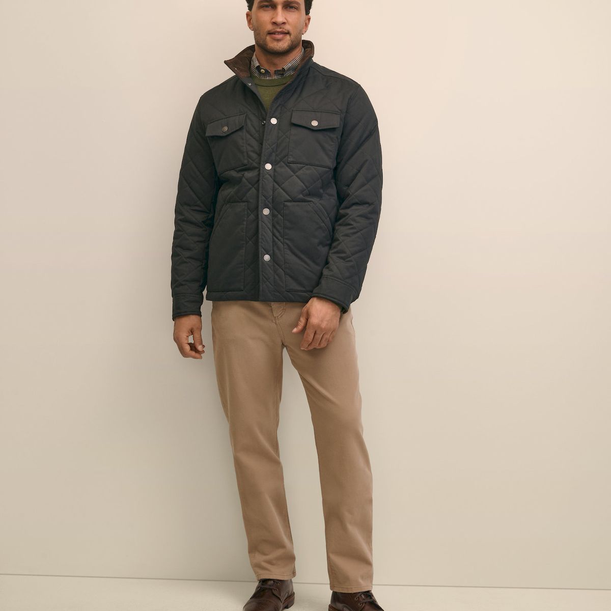 BROOKS BROTHERS - Chaqueta Hombre Cotton Blend Quilted Negro Brooks Brothers