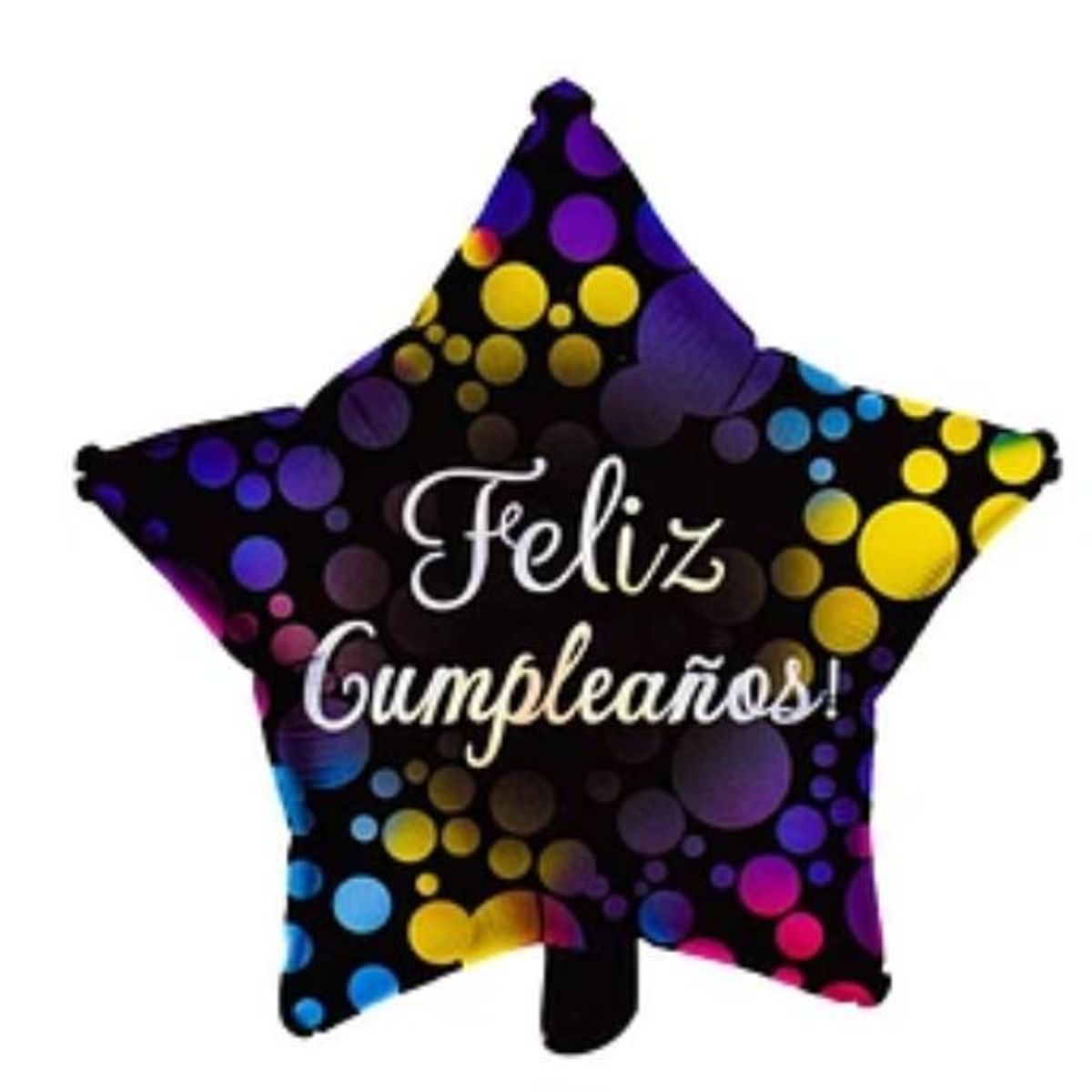 GENERICO - Globo metálico estrella bolitas feliz cumpleaños 45cm
