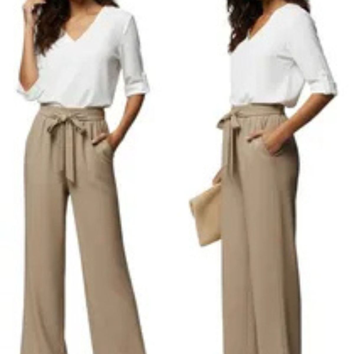 LOOK SHOP - Pantalón Palazzo Casual Sueltos. Pierna Ancha Recta. Verano 461
