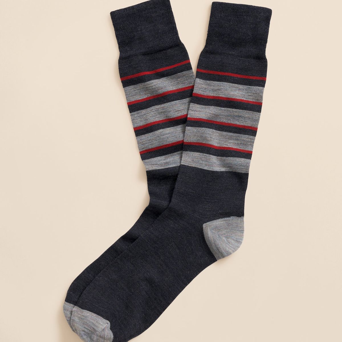 BROOKS BROTHERS - Calcetines Hombre Wool-Blend Cap Toe Striped Azul Brooks Brothers