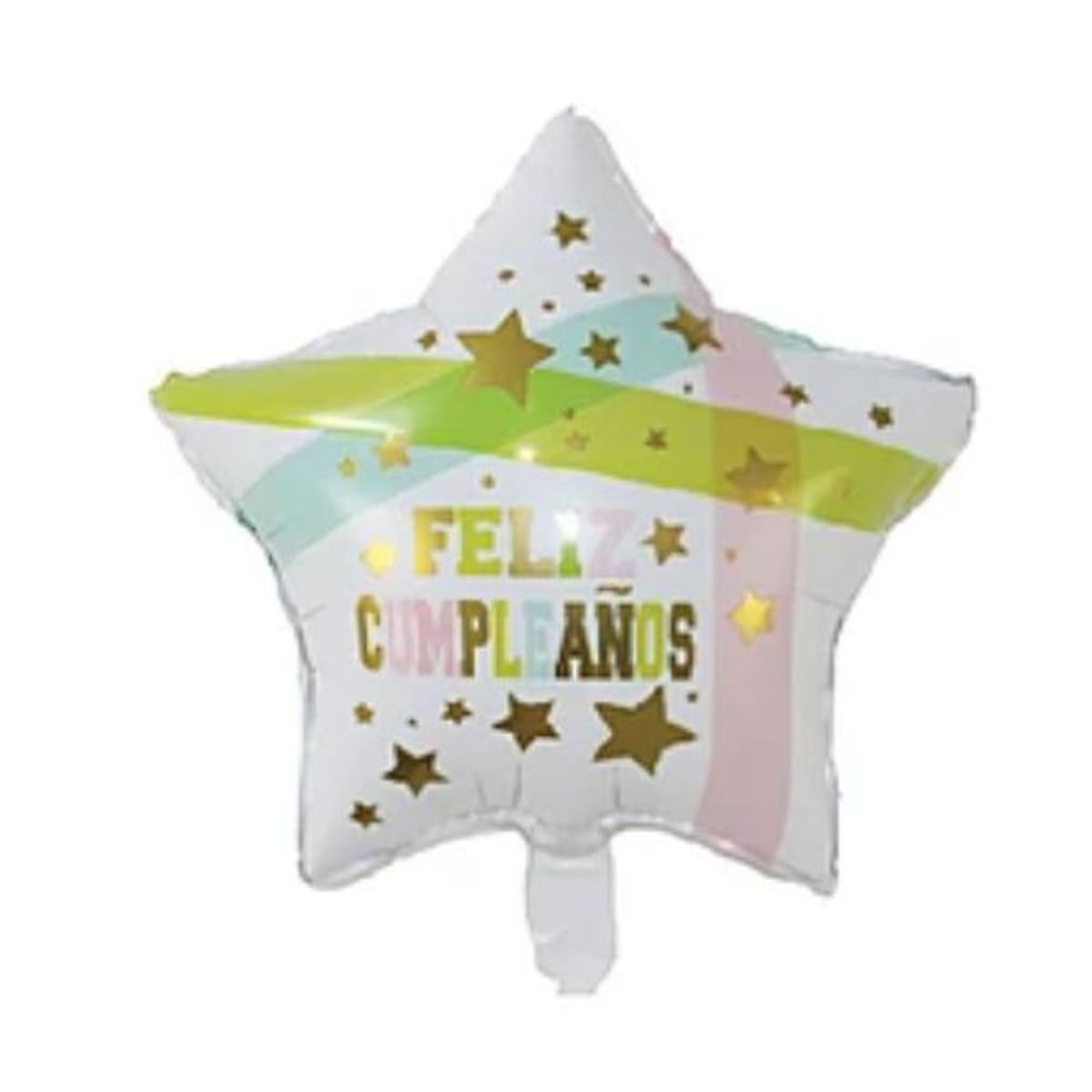 GENERICO - Globo metálico estrella feliz cumpleaños 45cm