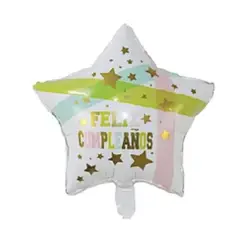 GENERICO - Globo metálico estrella feliz cumpleaños 45cm