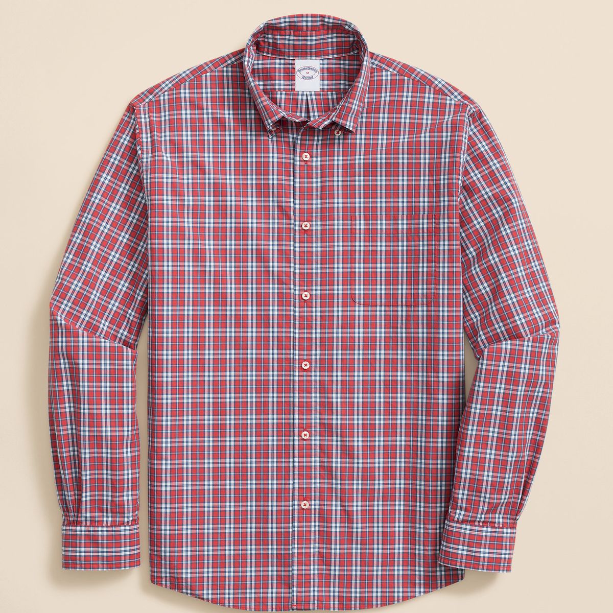 BROOKS BROTHERS - Camisa Hombre Ni Frdy Poplin Plaid Reg Rojo Brooks Brothers