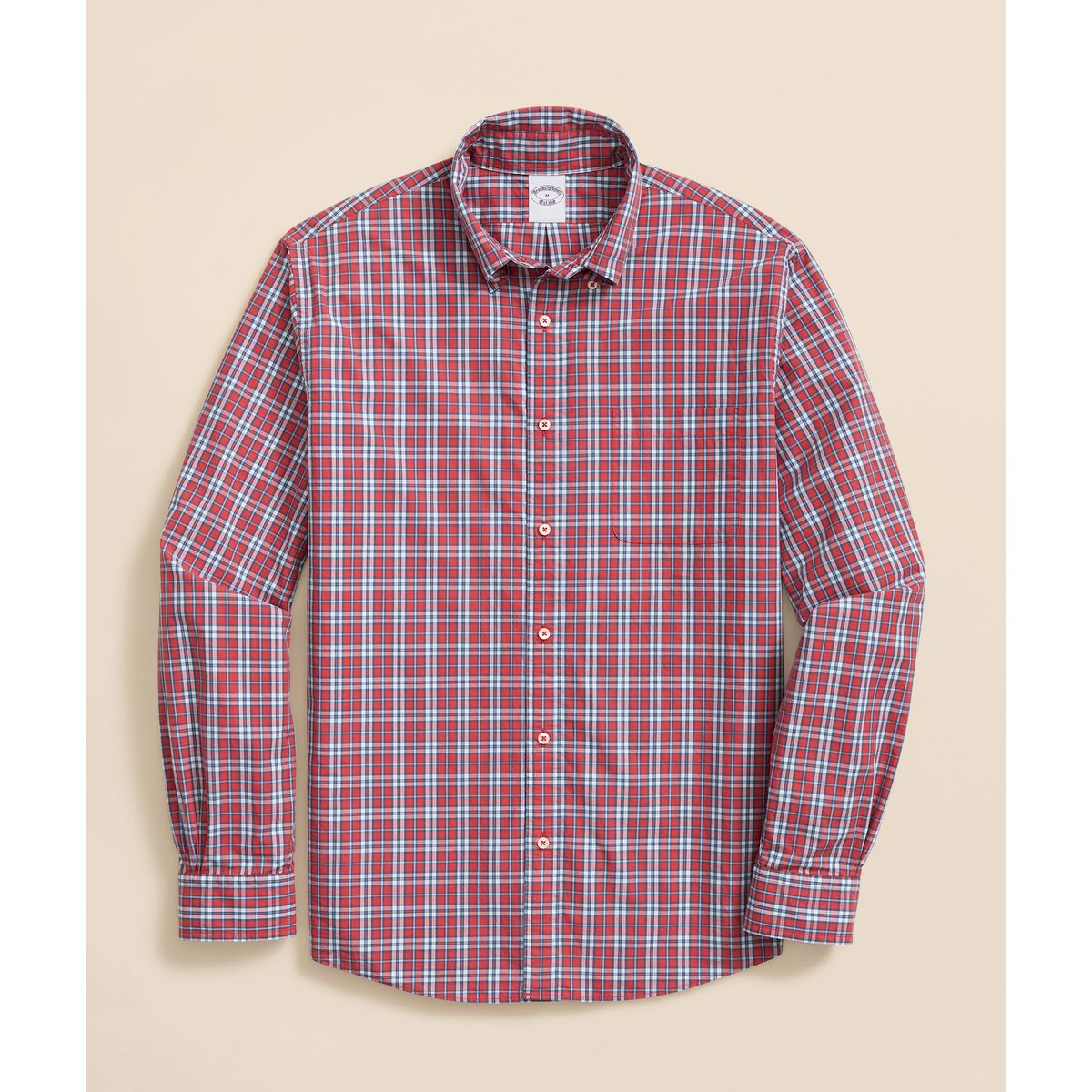BROOKS BROTHERS - Camisa Hombre Ni Frdy Poplin Plaid Reg Rojo Brooks Brothers