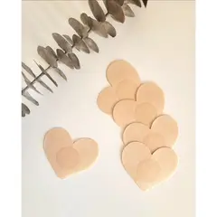 MI PLACARD - 5 PARES DE PEZONERAS DE TELA CORAZÓN BEIGE