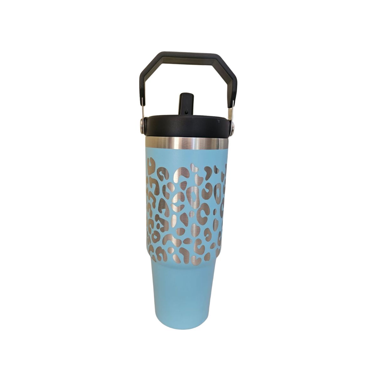 GENERICO - Vaso Térmico Celeste 900ml Grabado Láser Animal Print  Acero Inoxidable
