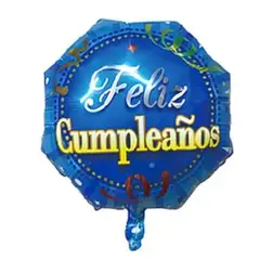 GENERICO - Globo metálico Azul feliz cumpleaños 45cm