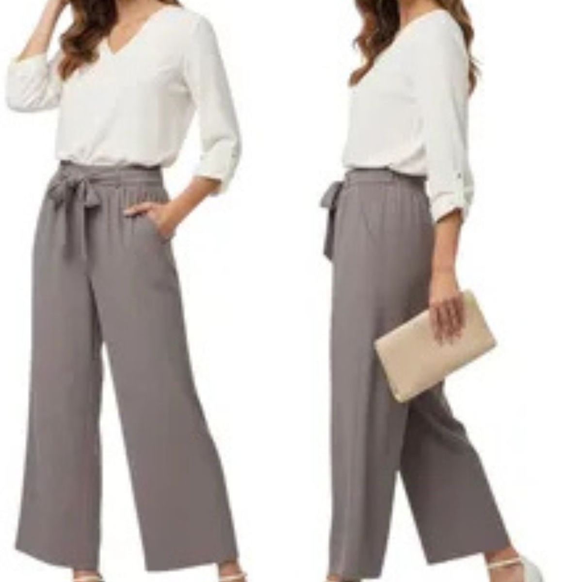 LOOK SHOP - Pantalón Palazzo Casual Sueltos. Pierna Ancha Recta. Verano 461