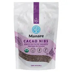 MANARE - Cacao nibs orgánico 200 g,