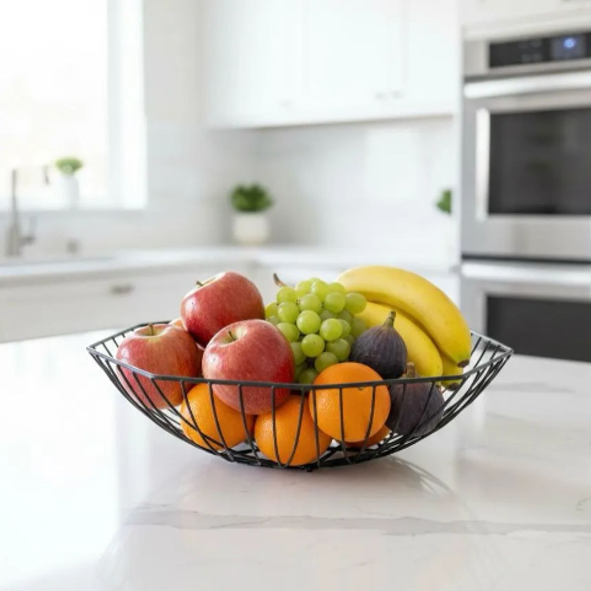 GENERICO - Cesta De Mesa Decorativa Frutero Organizador Negro