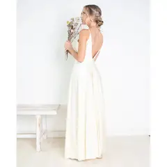 MI PLACARD - Vestido Largo Nudo Crema