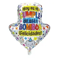 GENERICO - Globo metálico de cumpleaños en forma de flecha 56x69cm