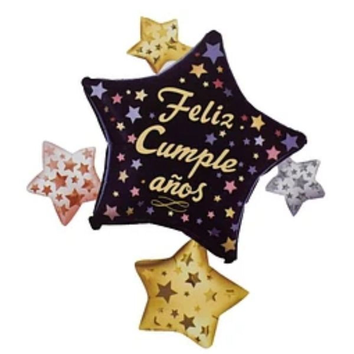 GENERICO - Globo metálico estrellas feliz cumpleaños de 69x75cm