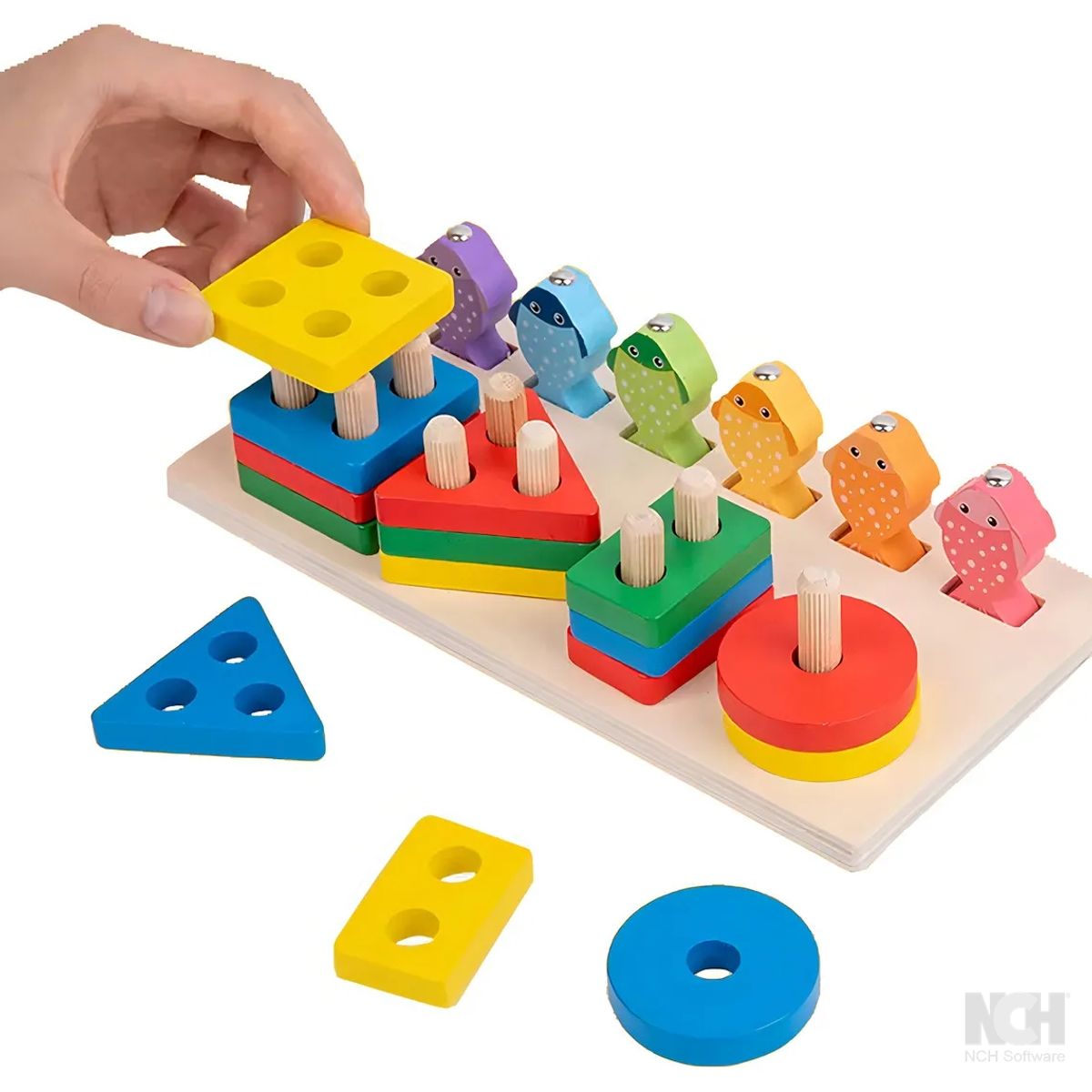GENERICO - Juego Didáctico Madera Ofertabkn Pesca Magnética y Encaje Niños 2 en 1