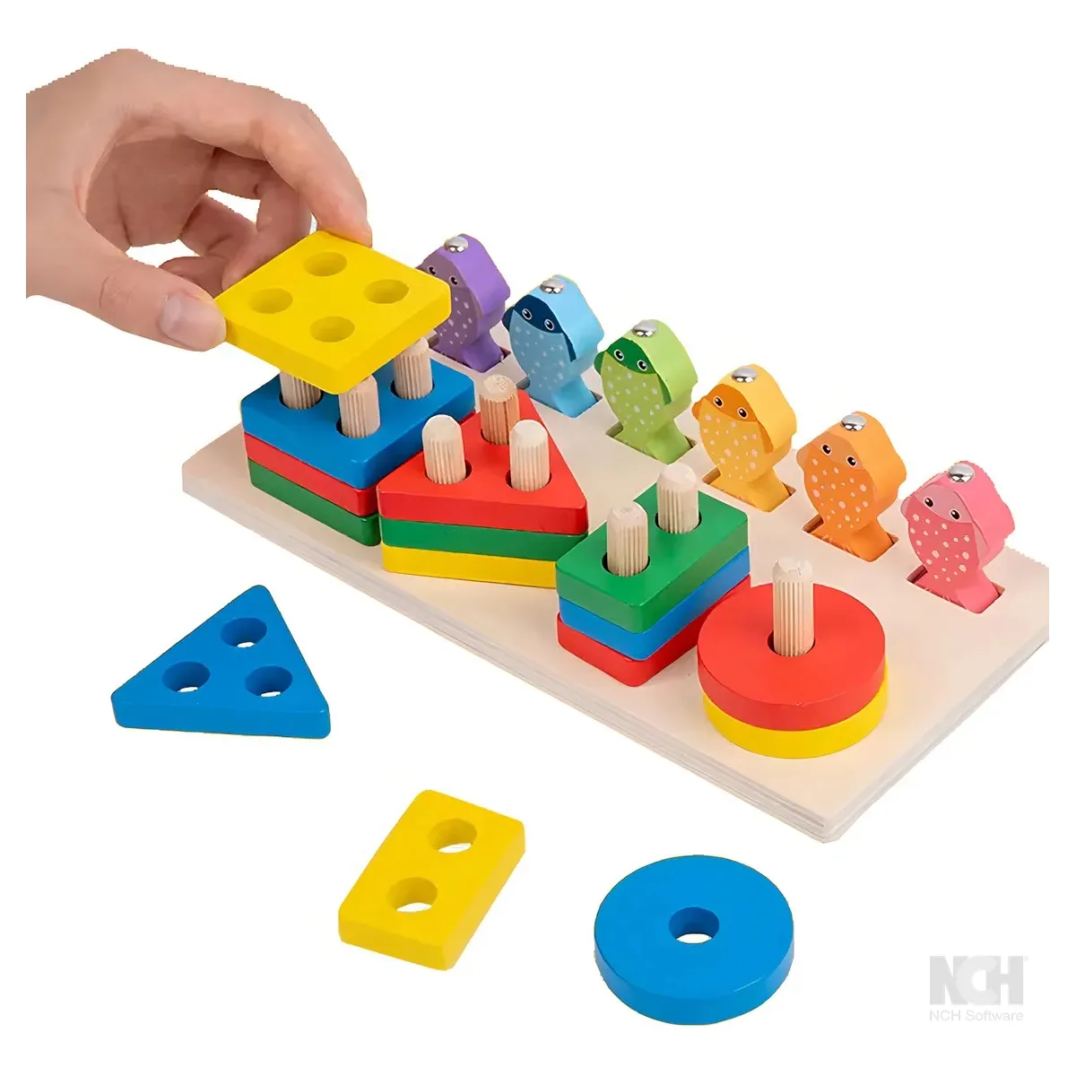 GENERICO - Juego Didáctico Madera Ofertabkn Pesca Magnética y Encaje Niños 2 en 1
