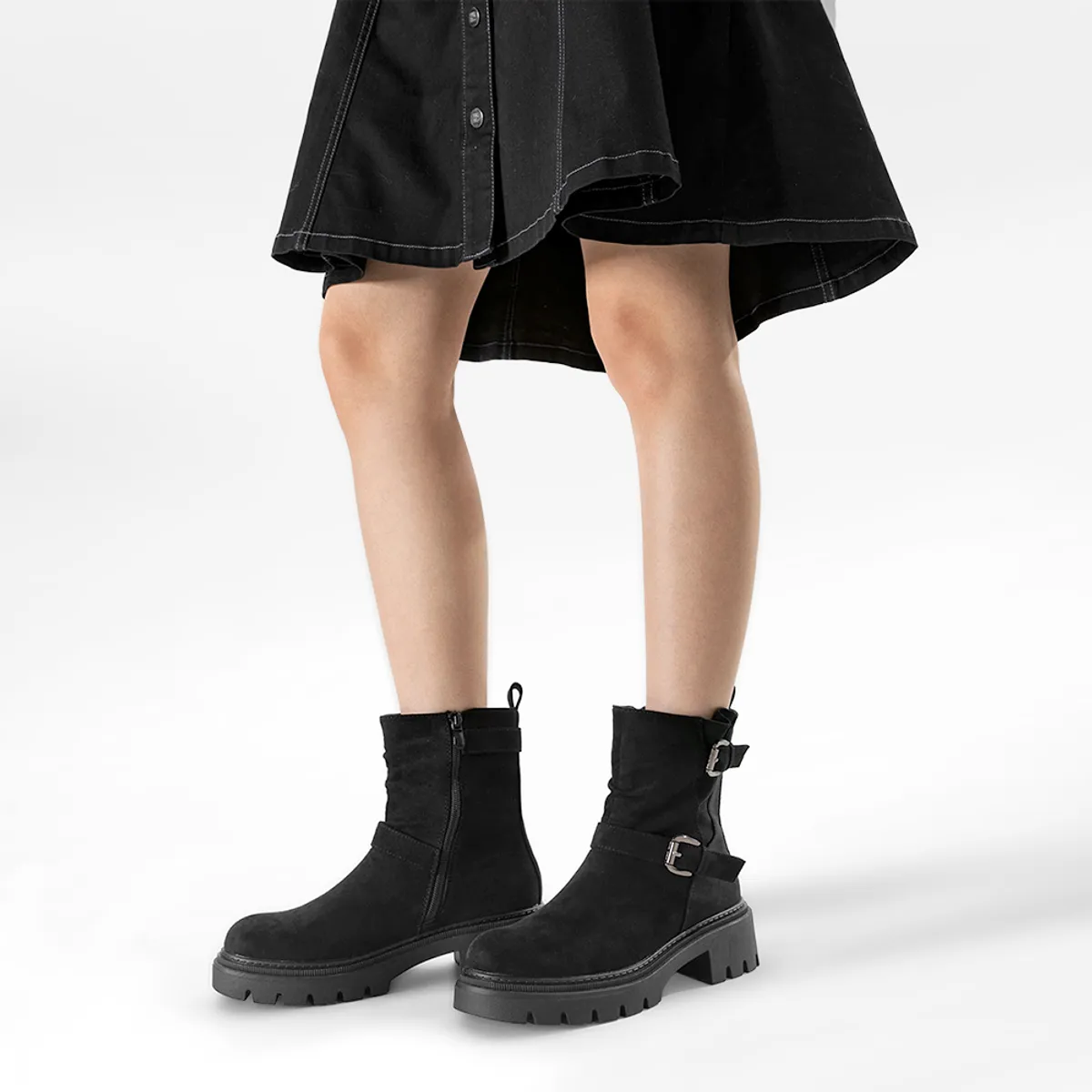 WEIDE - Botín Taco Mujer Casual PU Textil Weide CZY652