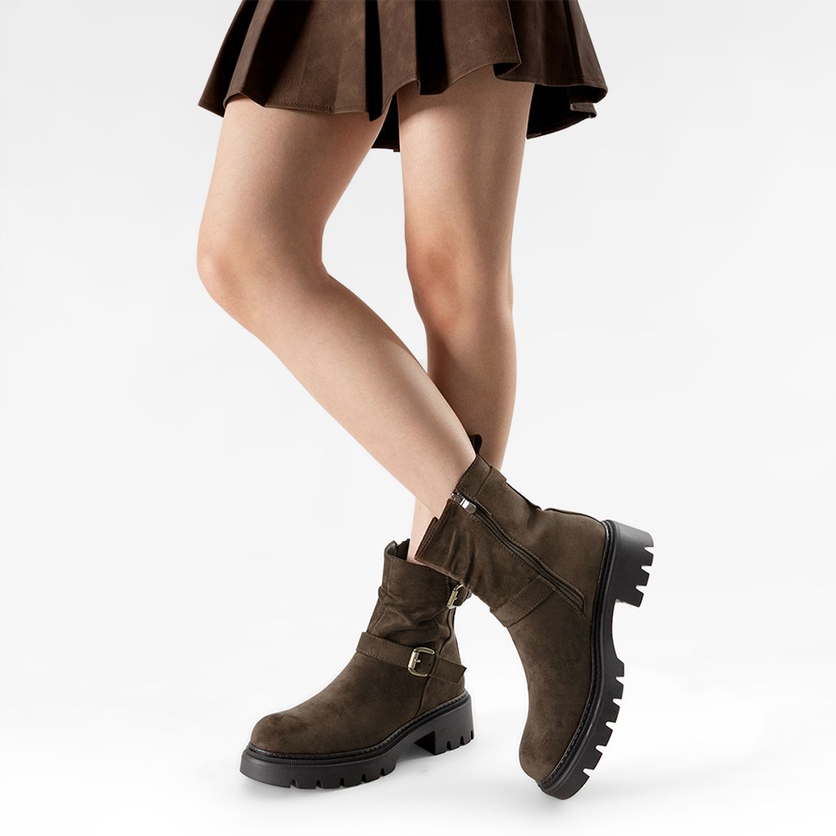 WEIDE - Botín Taco Mujer Casual PU Textil Weide CZY652