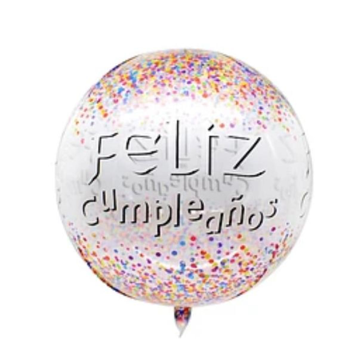 GENERICO - Globo transparente feliz cumpleaños 55cm