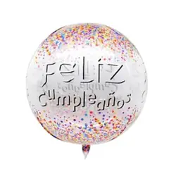 GENERICO - Globo transparente feliz cumpleaños 55cm