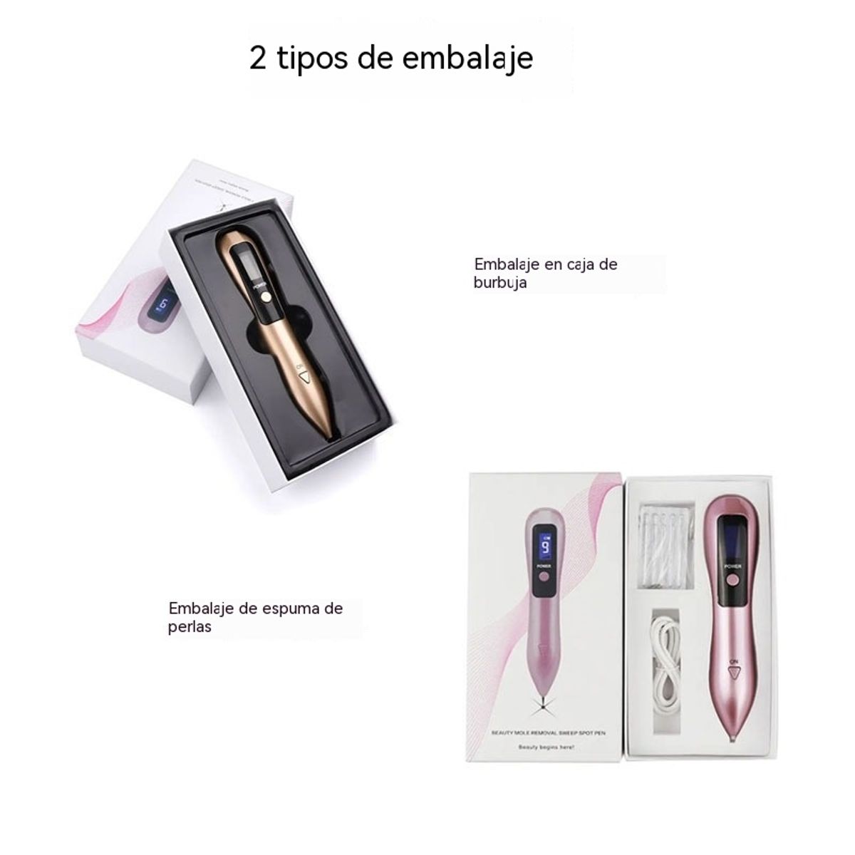 GIOIO - Lápiz de plasma portátil luz azul 9 niveles recargable