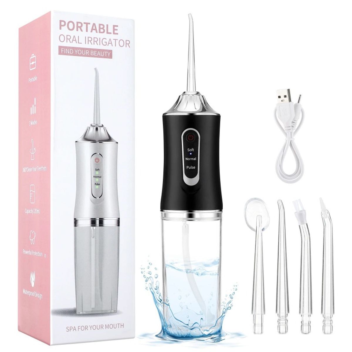 GIOIO - Irrigador dental portátil con línea de agua para casa