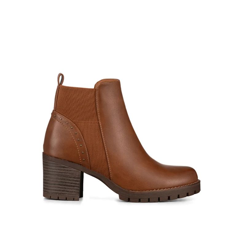 Botin Casual Mujer Vintage Eco Cuero Tacon Alto QBM17