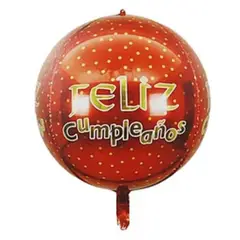 GENERICO - Globo metálico feliz cumpleaños 55cm rojo