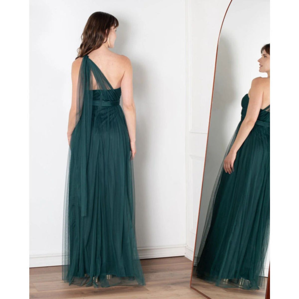 MI PLACARD - Vestido Largo de Fiesta Gabi Multiformas Verde Oscuro